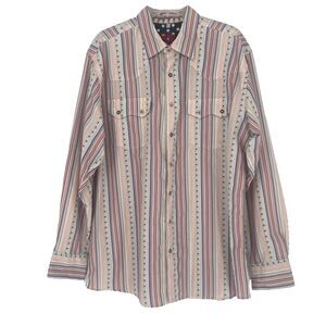 Scully Pearl Snap Patriotic Western Shirt Mens LARGE USA Flag Americana Cowboy
